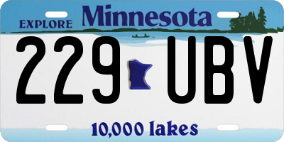 MN license plate 229UBV