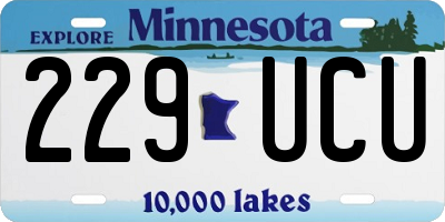 MN license plate 229UCU