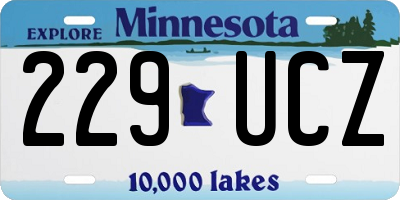 MN license plate 229UCZ