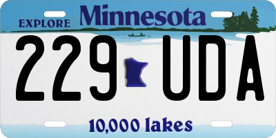 MN license plate 229UDA