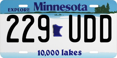 MN license plate 229UDD
