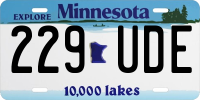 MN license plate 229UDE