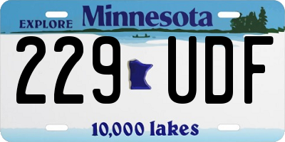 MN license plate 229UDF