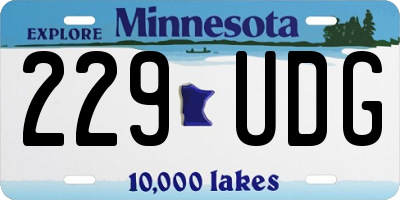 MN license plate 229UDG