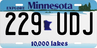 MN license plate 229UDJ