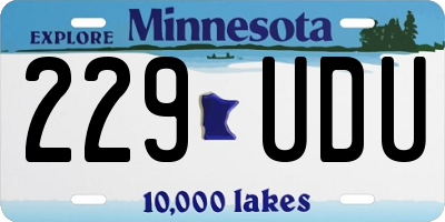 MN license plate 229UDU