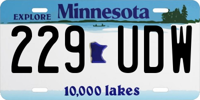 MN license plate 229UDW