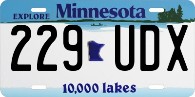 MN license plate 229UDX