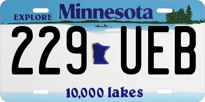 MN license plate 229UEB