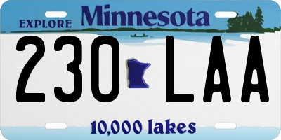 MN license plate 230LAA