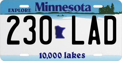 MN license plate 230LAD