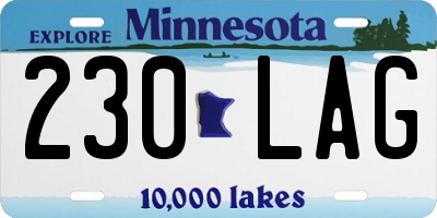 MN license plate 230LAG