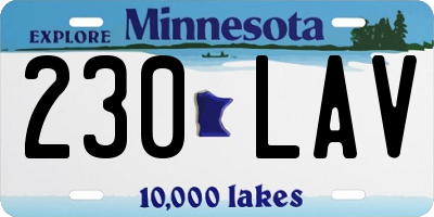 MN license plate 230LAV