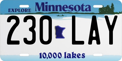 MN license plate 230LAY