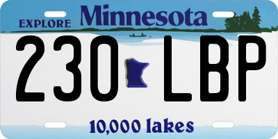 MN license plate 230LBP
