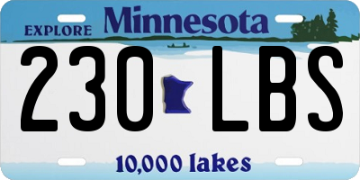MN license plate 230LBS