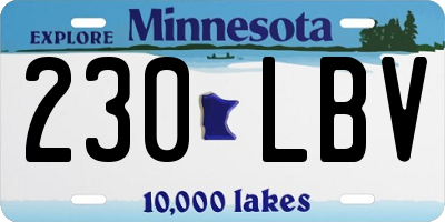 MN license plate 230LBV