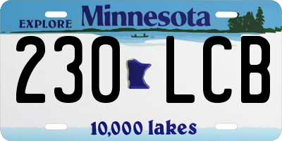 MN license plate 230LCB
