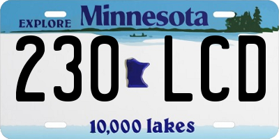 MN license plate 230LCD