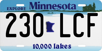 MN license plate 230LCF