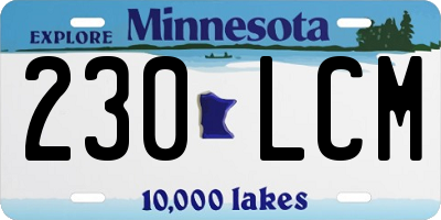 MN license plate 230LCM