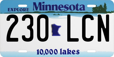 MN license plate 230LCN
