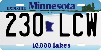 MN license plate 230LCW