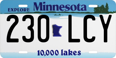 MN license plate 230LCY