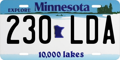 MN license plate 230LDA