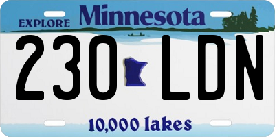 MN license plate 230LDN