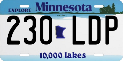 MN license plate 230LDP