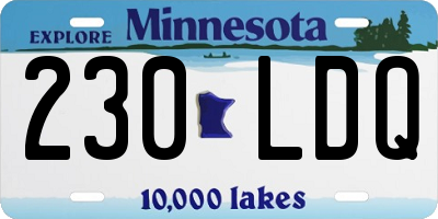 MN license plate 230LDQ