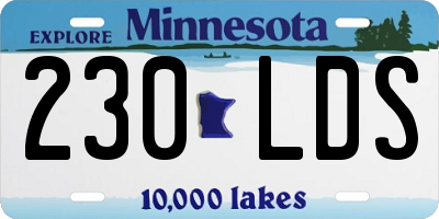 MN license plate 230LDS