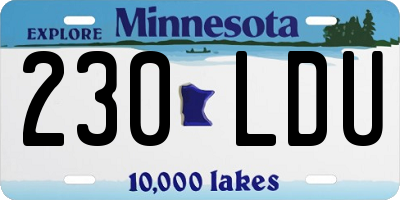 MN license plate 230LDU
