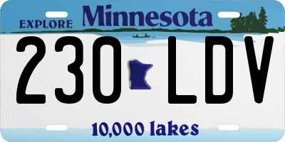 MN license plate 230LDV