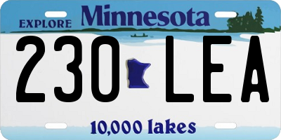 MN license plate 230LEA