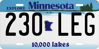 MN license plate 230LEG