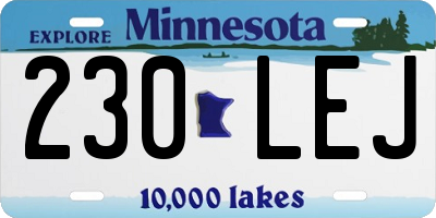 MN license plate 230LEJ