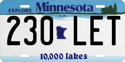 MN license plate 230LET