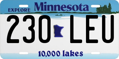 MN license plate 230LEU