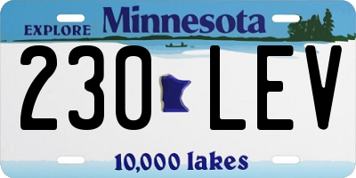 MN license plate 230LEV