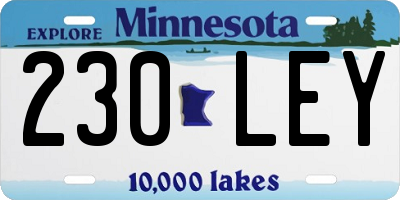 MN license plate 230LEY