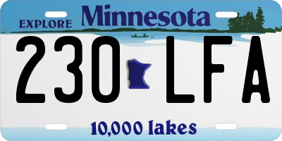 MN license plate 230LFA