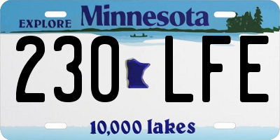 MN license plate 230LFE