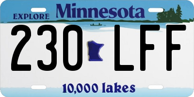 MN license plate 230LFF