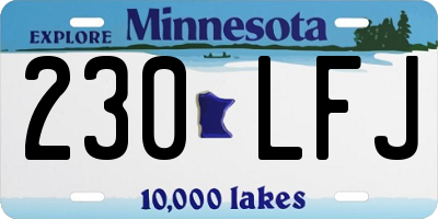 MN license plate 230LFJ