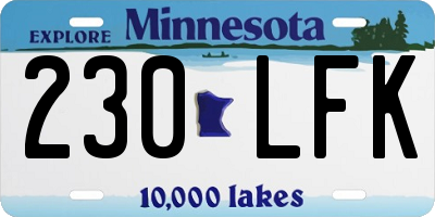 MN license plate 230LFK