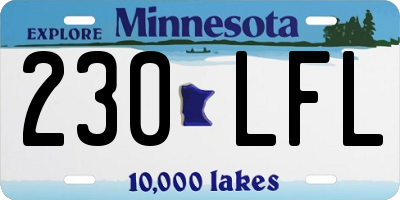 MN license plate 230LFL