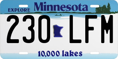 MN license plate 230LFM