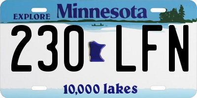 MN license plate 230LFN